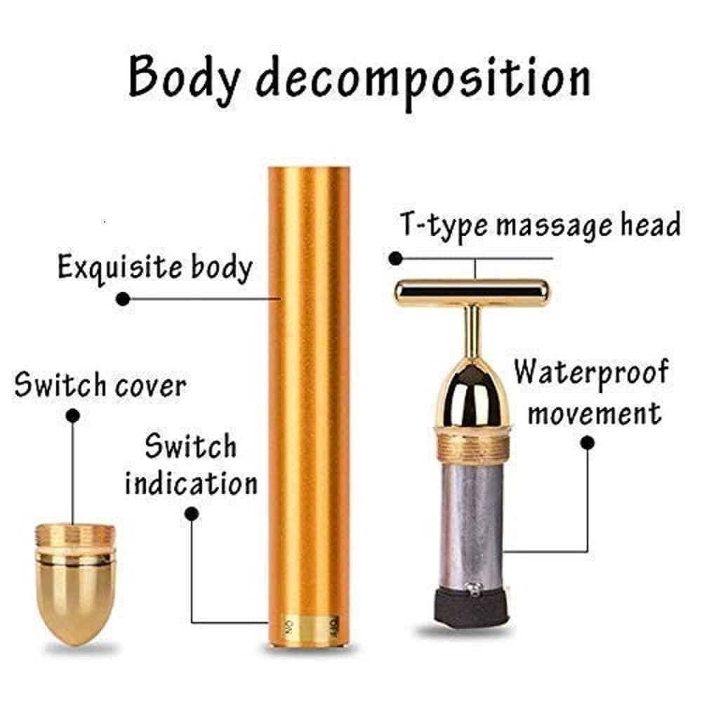 Luxury Skincare 24K Gold Energy Electric Facial Massager Roller (50% OFF)