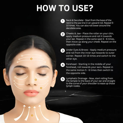 Luxury Skincare 24K Gold Energy Electric Facial Massager Roller (50% OFF)