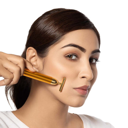Luxury Skincare 24K Gold Energy Electric Facial Massager Roller (50% OFF)